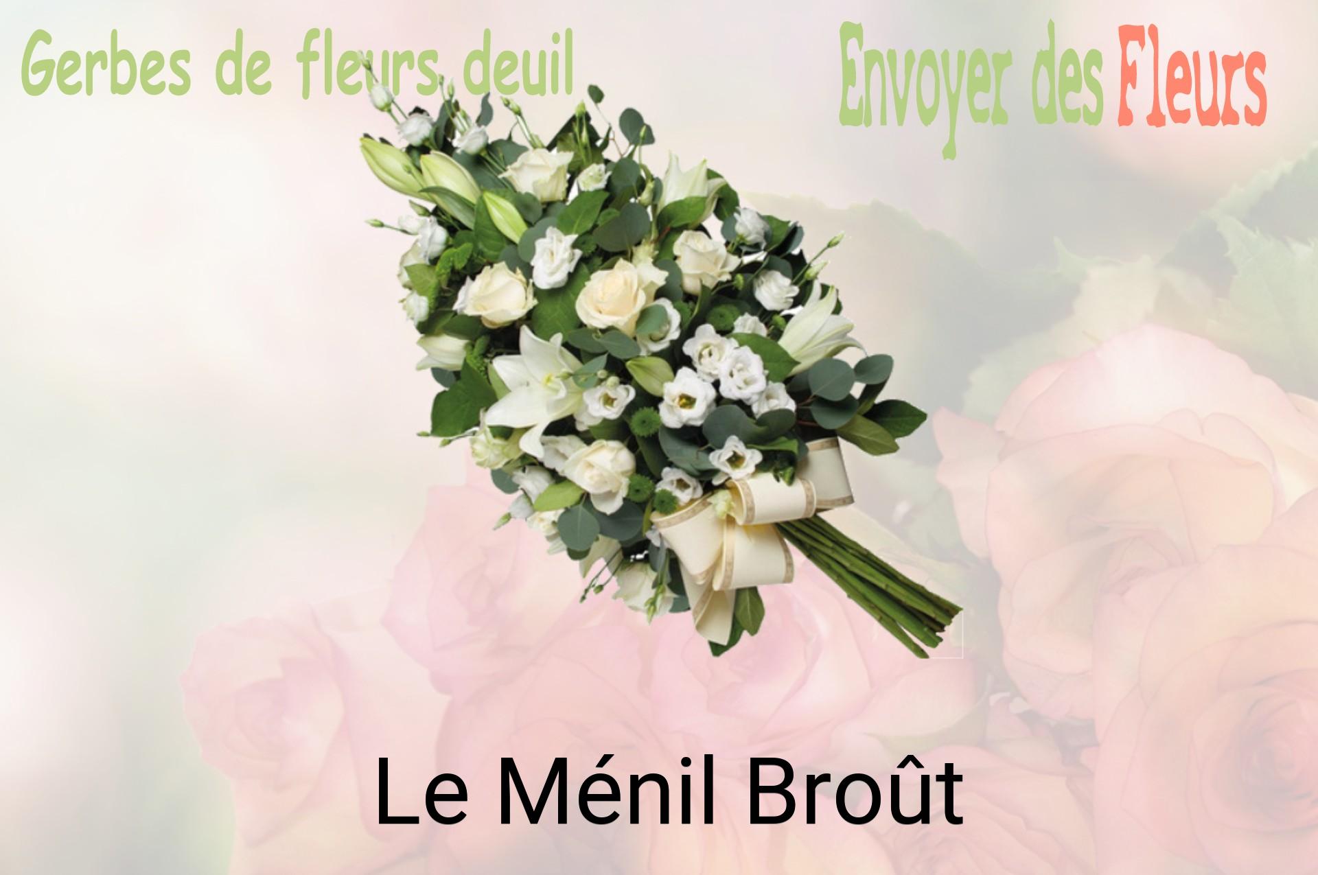 Gerbe de fleurs de deuil livrée à Le Ménil-Broût